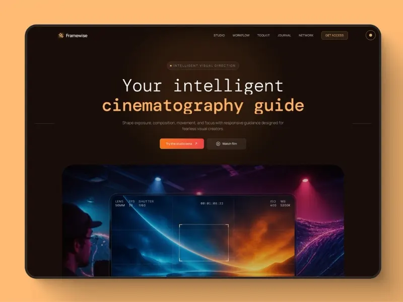 Framewise AI Cinematography Landing Page