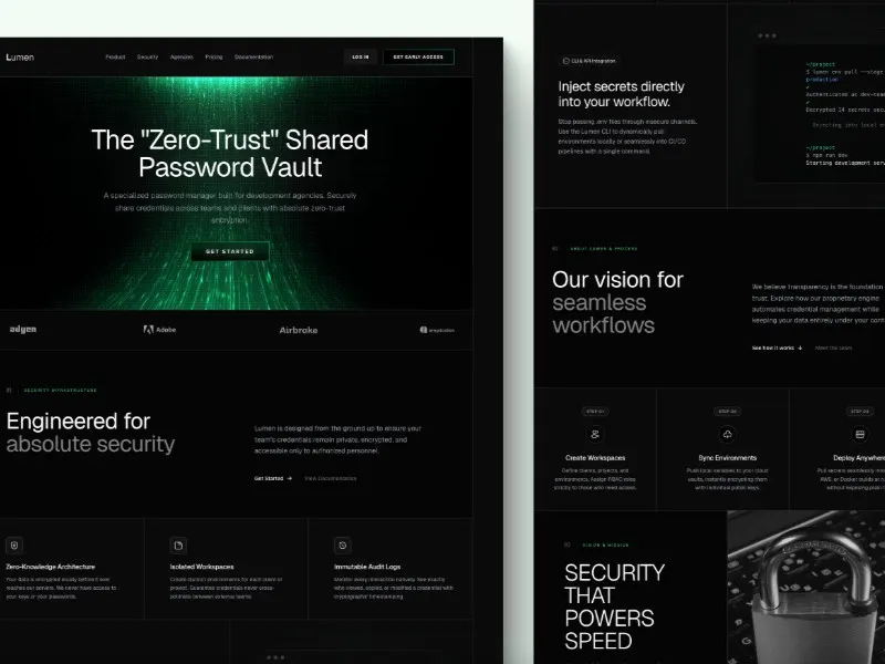 Zero-Trust Password Manager Landing Page