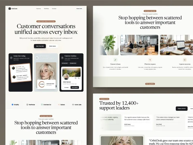 OrbitDesk SaaS Customer Support Landing Page