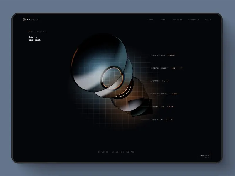 CAUSTIC Optics Workbench Landing Page