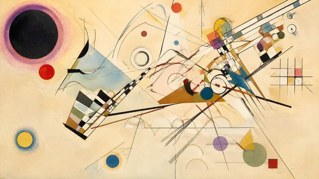 Geometrisches Kunstwerk, inspiriert von Kandinskys Composition VIII